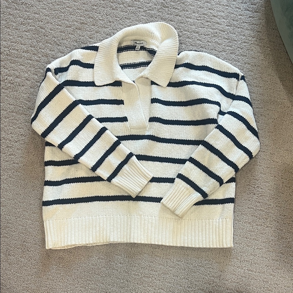 Striped White and Black Sweater